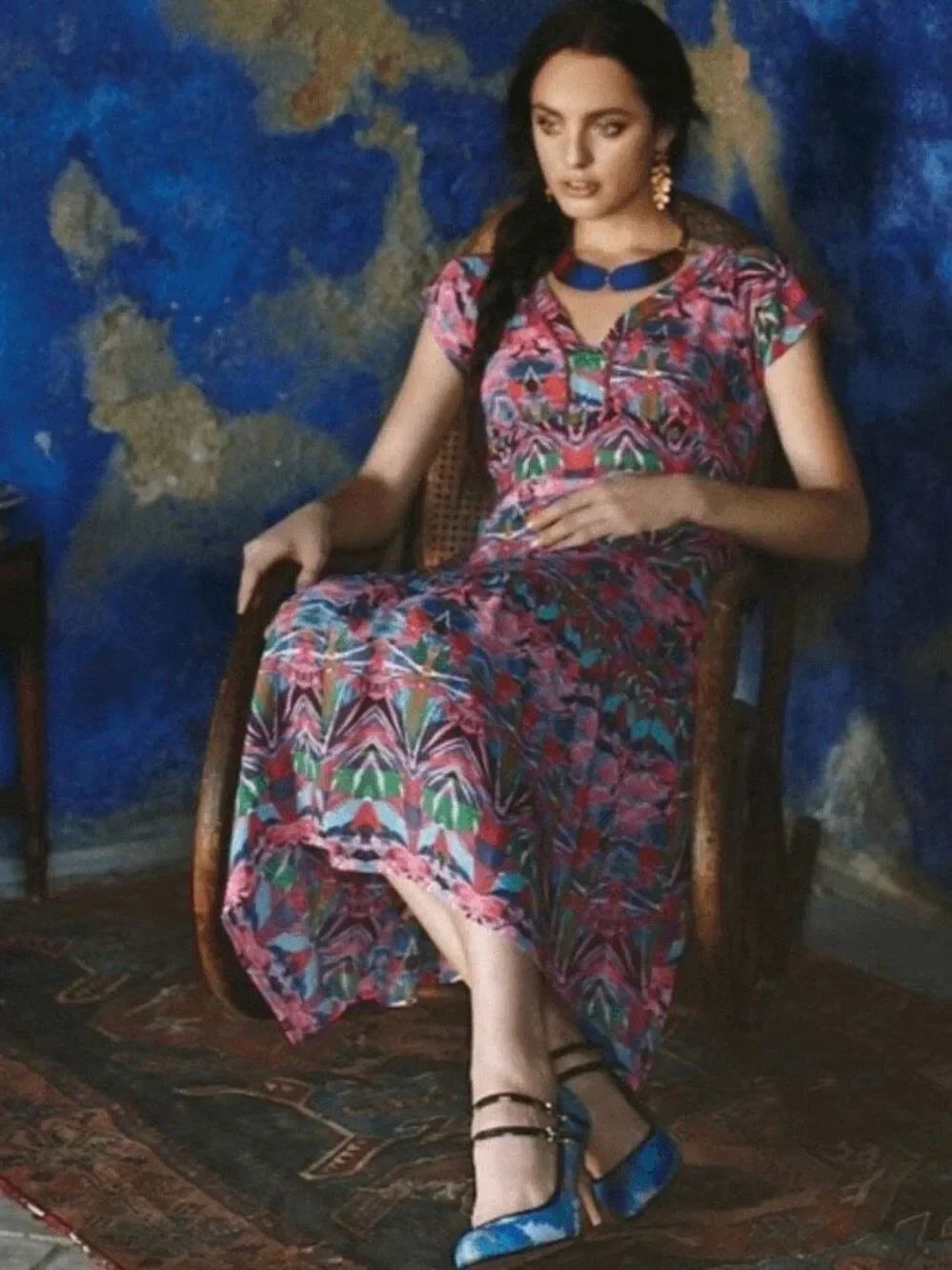 NEW Vanessa Virginia from Anthropologie Beaded Mural Maxi Dress Women’s Size 0